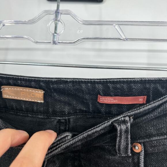 Pilcro by Anthropologie The Vintage Straight Jeans Distressed Black High Rise - Picture 4 of 9